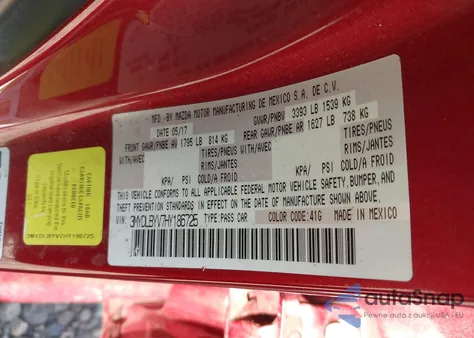 2017 Toyota Yaris Ia from USA, damaged, VIN 3MYDLBYV7HY186725